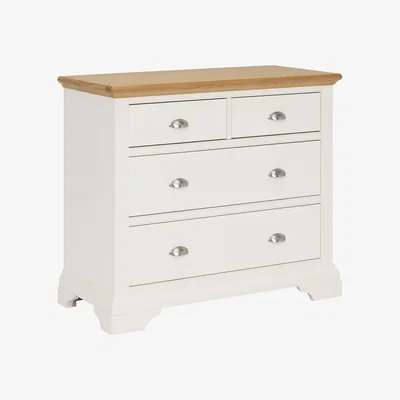 Barker and Stonehouse Carrington 2+2 Drawer Chest, White Oak Wood | Barker & Stonehouse