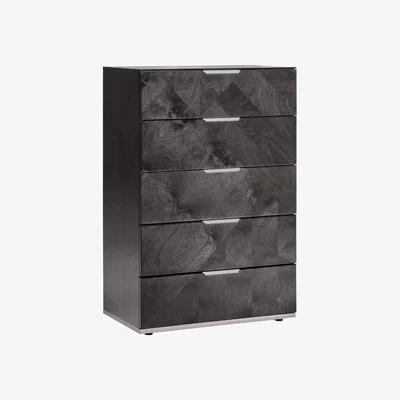 Barker and Stonehouse Silva 5 Drawer Chest, Black Wood | Barker & Stonehouse