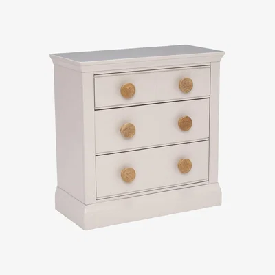 Barker and Stonehouse Buttons 3 Drawer Chest, Neutral | Barker & Stonehouse