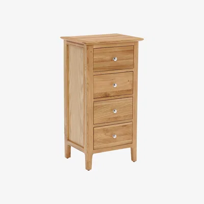 Barker and Stonehouse Martello 4 Drawer Narrow Chest Oak Wood | Barker & Stonehouse