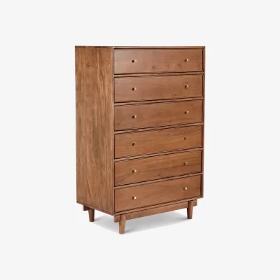Barker and Stonehouse Sendai 6 Drawer Tallboy 85x46x130cm, Acacia Wood | Barker & Stonehouse