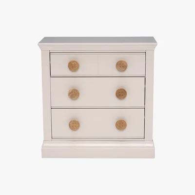 Barker and Stonehouse Buttons 3 Drawer Chest, Stone