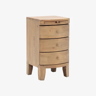 Barker and Stonehouse 3 Drawer Bedside Chest Of Drawers - Reclaimed Wood - Light Brown - W40 x D40 x H71cm - Barker &amp; Stonehouse
