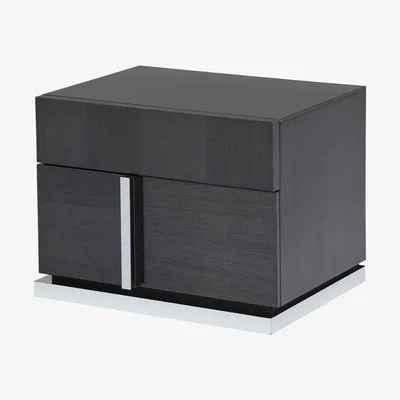 Barker and Stonehouse Borgia 2 Drawer Night Stand (Right Hand), Grey High Gloss