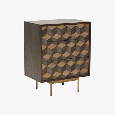 Barker and Stonehouse Facet 3 Drawer Chest Mango Wood | Barker & Stonehouse