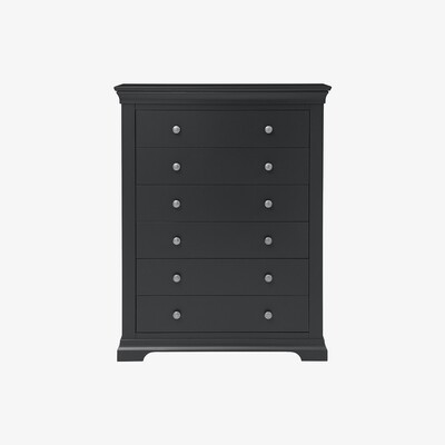 The Cotswold Company Chantilly Dusky Black NEW Tall 6 Drawer Chest