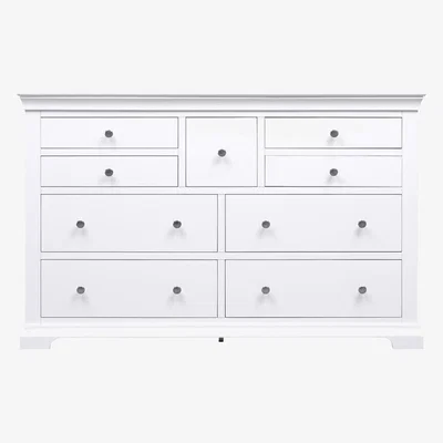 The Cotswold Company Chantilly Warm White Wide 9 Drawer Chest