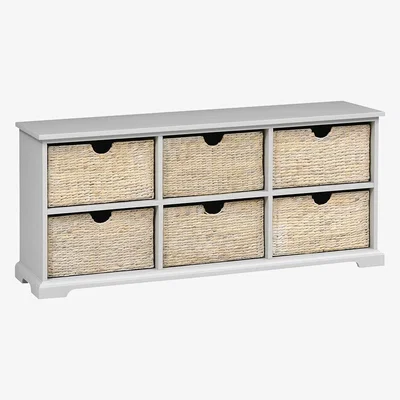 The Cotswold Company Farmhouse Dove Grey 6 Drawer Chest
