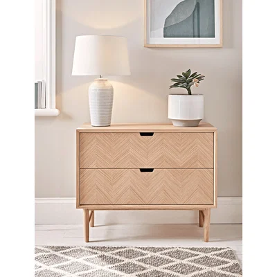 Cox and Cox Herringbone Oak Parquet Chest of Drawers
