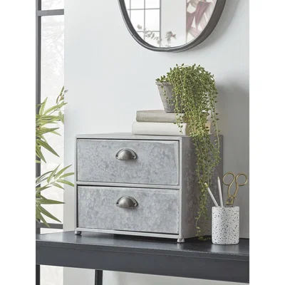 Cox and Cox NEW Two Drawer Zinc Storage Unit