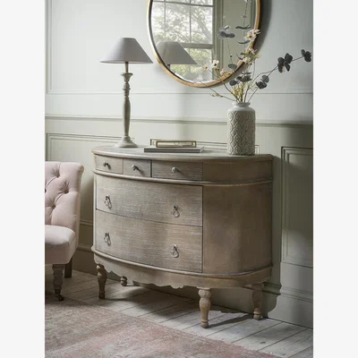 Cox and Cox Rustic Curved Chest Of Drawers