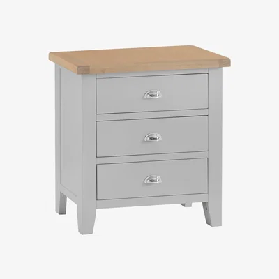 Chiltern Oak Furniture Suffolk Grey Painted Oak Chest of 3 Drawers