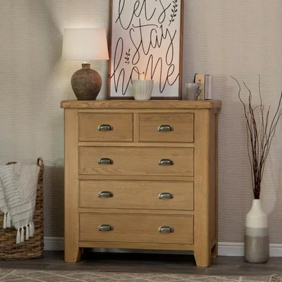 Chiltern Oak Furniture Wessex Smoked Oak 2 Over 3 Chest