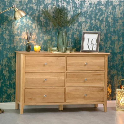 Chiltern Oak Furniture Bergen Oak Chest of 6 Drawers