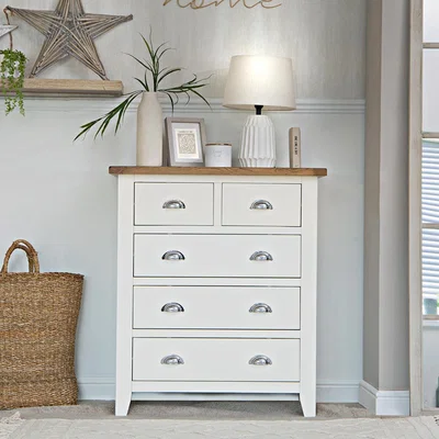 Chiltern Oak Furniture Chester White Painted Oak 2 Over 3 Chest