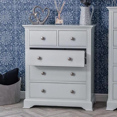 Chiltern Oak Furniture Banbury Grey Painted 2 Over 3 Chest