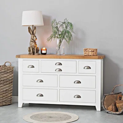 Chiltern Oak Furniture Hampshire White Painted Oak 3 Over 4 Chest
