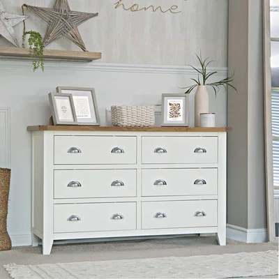 Chiltern Oak Furniture Chester White Painted Oak Chest of 6 Drawers
