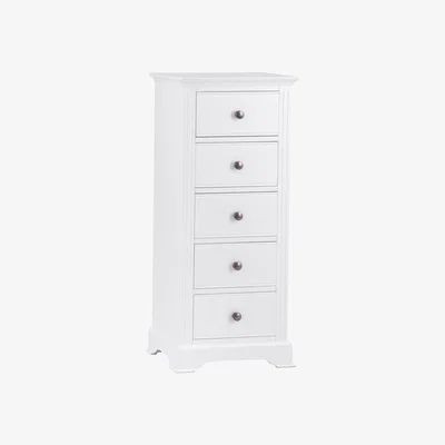 Chiltern Oak Furniture Banbury White Painted 5 Drawer Tallboy