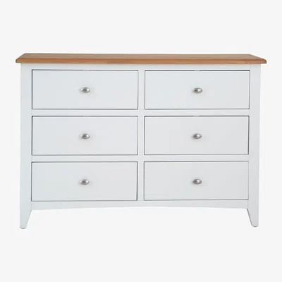 Chiltern Oak Furniture Gloucester White Painted Oak 6 Drawer Chest