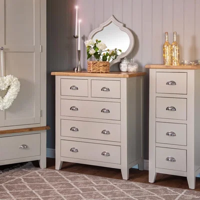 Chiltern Oak Furniture Chester Stone Painted Oak 2 Over 3 Chest