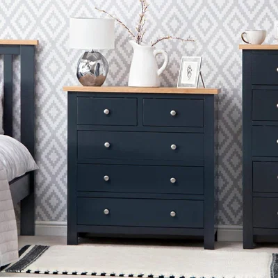 Chiltern Oak Furniture Salisbury Blue Painted Oak 2 Over 3 Chest