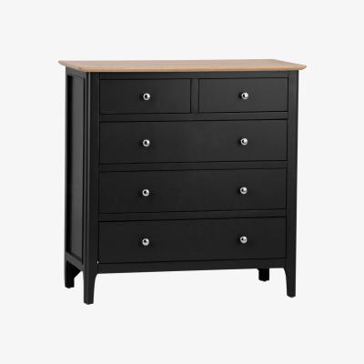 Chiltern Oak Furniture Bergen Black Painted Oak 2 Over 3 Chest