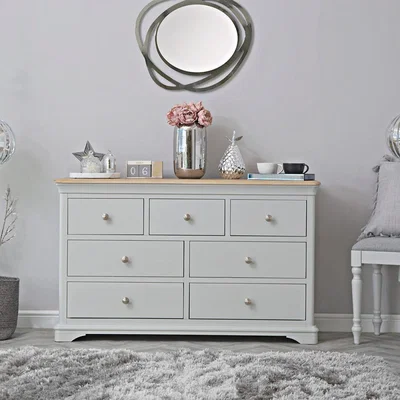 Chiltern Oak Furniture Ashbourne Grey Painted 3 Over 4 Chest