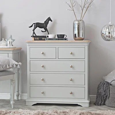 Chiltern Oak Furniture Ashbourne Grey Painted 2 Over 3 Chest