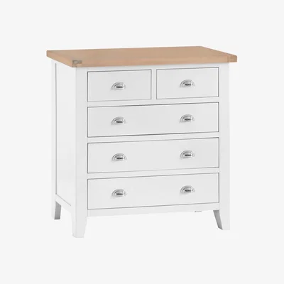 Chiltern Oak Furniture Suffolk White Painted Oak 2 Over 3 Chest