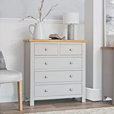 Chiltern Oak Furniture Salisbury Grey Painted Oak 2 Over 3 Chest
