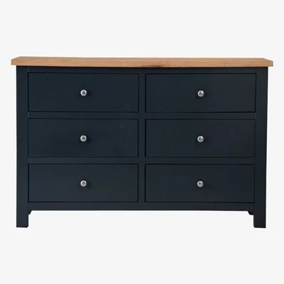 Chiltern Oak Furniture Salisbury Blue Painted Oak 6 Drawer Chest