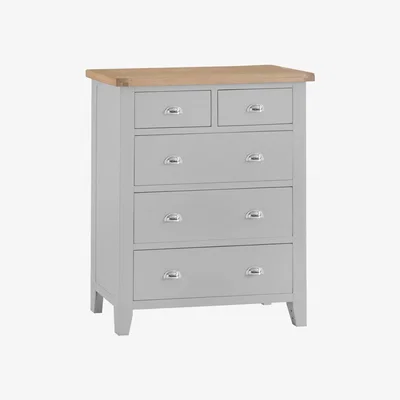 Chiltern Oak Furniture Suffolk Grey Painted Oak Jumbo 2 Over 3 Chest