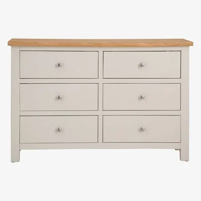 Chiltern Oak Furniture Salisbury Ivory Painted Oak 6 Drawer Chest