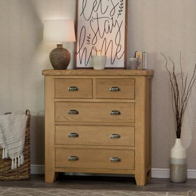 Chiltern Oak Furniture Wessex Smoked Oak 2 Over 3 Chest