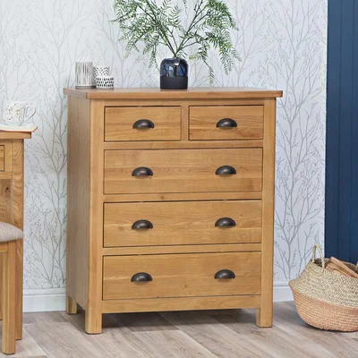 Chiltern Oak Furniture Rutland Oak 2 Over 3 Chest