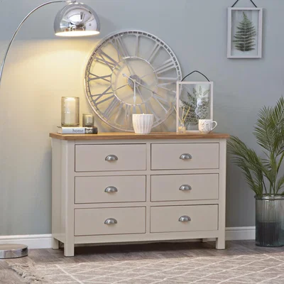 Chiltern Oak Furniture Rutland Painted Oak Chest of 6 Drawers