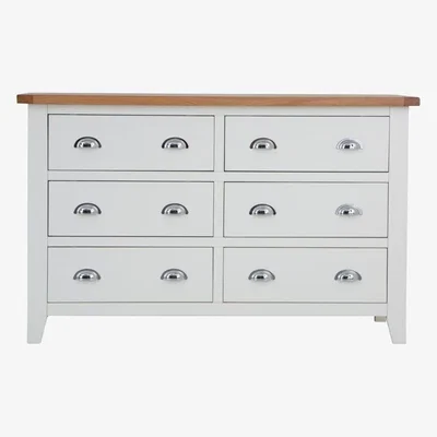 Chiltern Oak Furniture Chester White Painted Oak 6 Drawer Chest