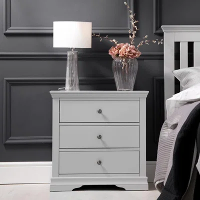Chiltern Oak Furniture Florence Grey Painted Chest of 3 Drawers