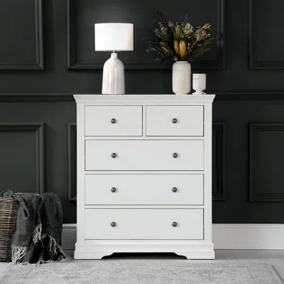 Chiltern Oak Furniture Florence White Painted 2 Over 3 Chest