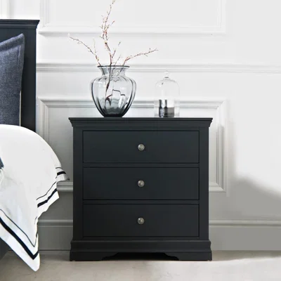 Chiltern Oak Furniture Florence Midnight Grey Painted 3 Drawer Chest