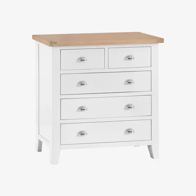 Chiltern Oak Furniture Suffolk White Painted Oak 2 Over 3 Chest