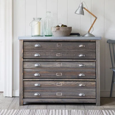 Cuckooland Garden Trading Aldsworth Architect's Cabinet with 3 Drawers