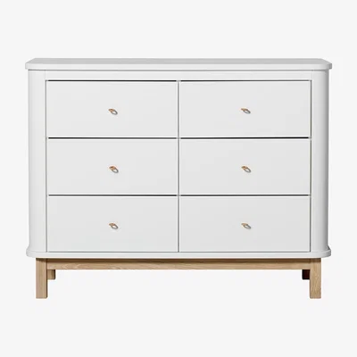 Cuckooland Oliver Furniture Contemporary Wood Chest of Drawers - White & Oak