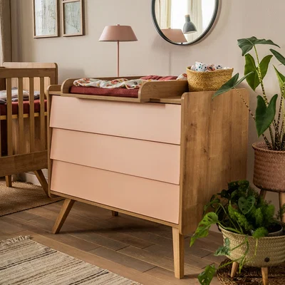 Cuckooland Vox Vintage Chest of Drawers in a Choice of Oak or 5 Pastel Colours - Yellow