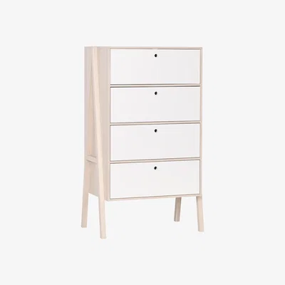 Cuckooland Vox Spot Chest of Four Drawers in Acacia & White