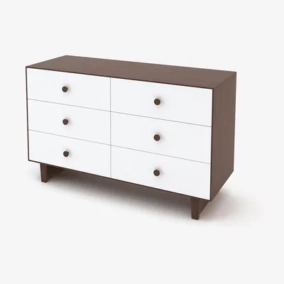 Cuckooland Oeuf Rhea 6 Drawer Dresser in White & Walnut