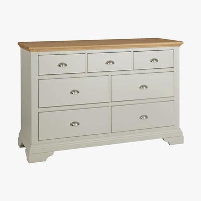 Dunelm Eaton Soft Grey 7 Drawer Chest Grey