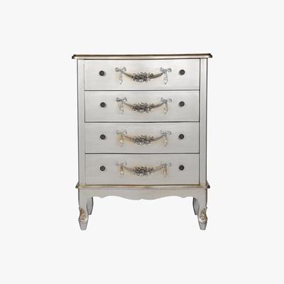 Dunelm Toulouse Silver Wide 4 Drawer Chest Silver