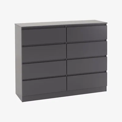 Dunelm Walker 8 Drawer Chest Grey